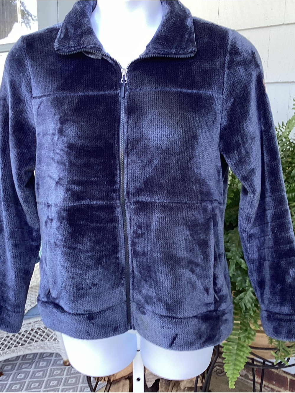 Free Country Women’s French Blue Plush Fleece Zip Jacket NWOT L